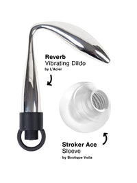 Heavy Metal Dildo Reverb and Silicone Masturbator with Tennis Ball Case