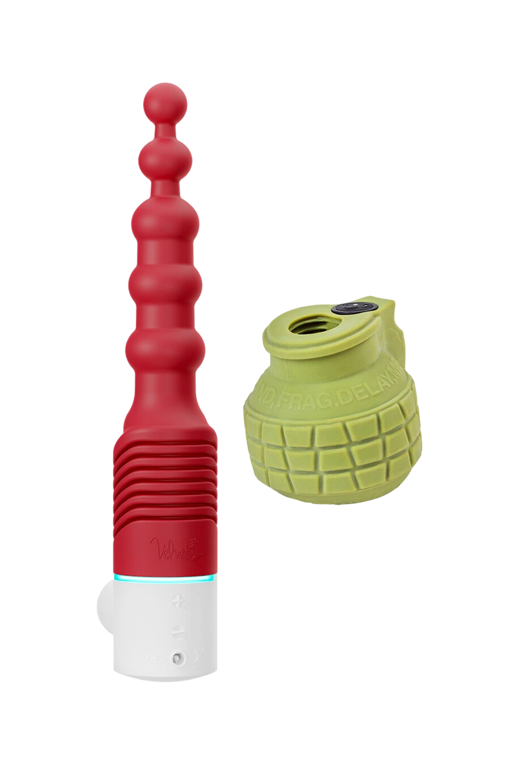 Male Grenade Vibrator with Grip and Anal Thrusting Dildo for Men