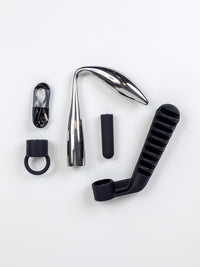 Heavy Metal Dildo Reverb and Silicone Masturbator with Tennis Ball Case